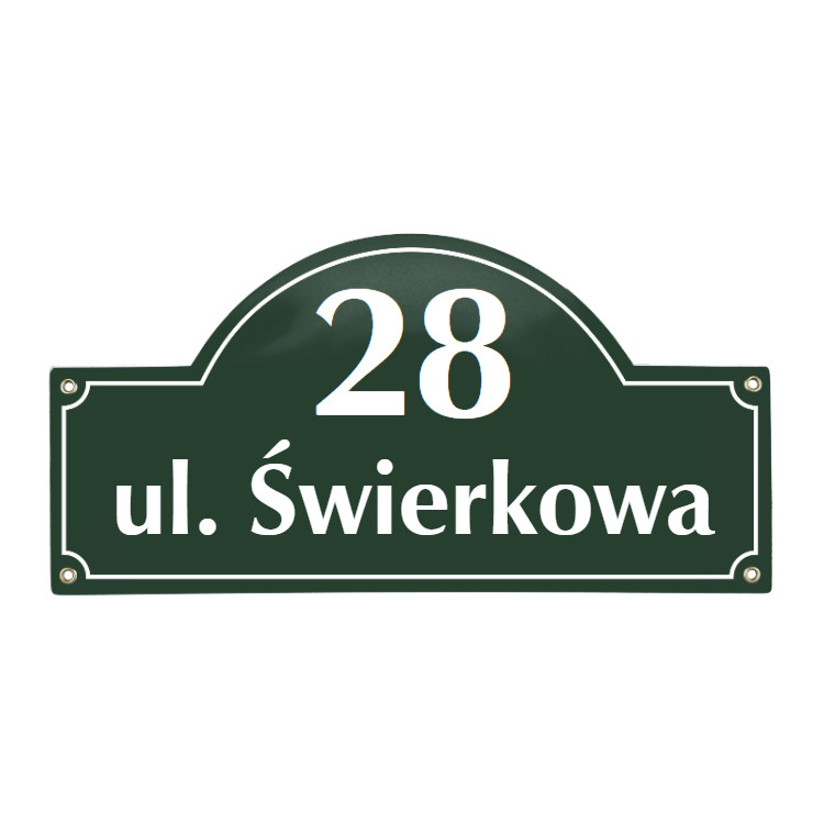 zielona klasyczna tablica adresowa