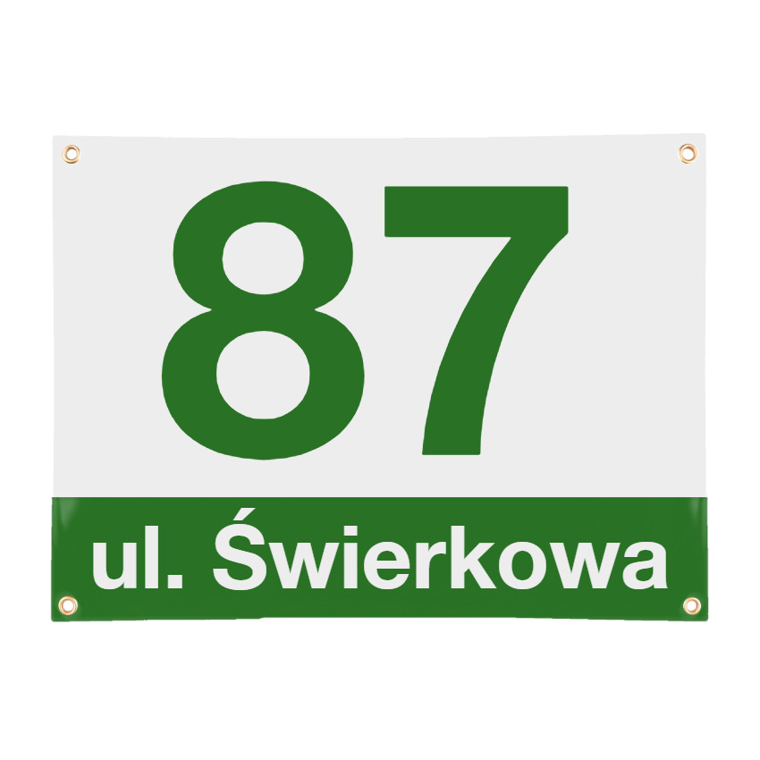 duża emaliowana tablica adresowa
