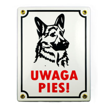 tradycyjna tablica uwaga pies