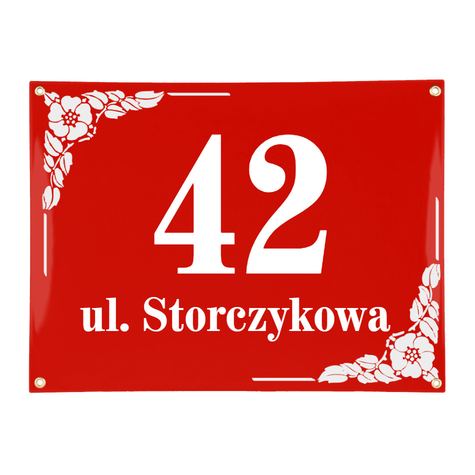duża ozdobna tablica adresowa