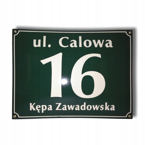 emaliowana tablica adresowa