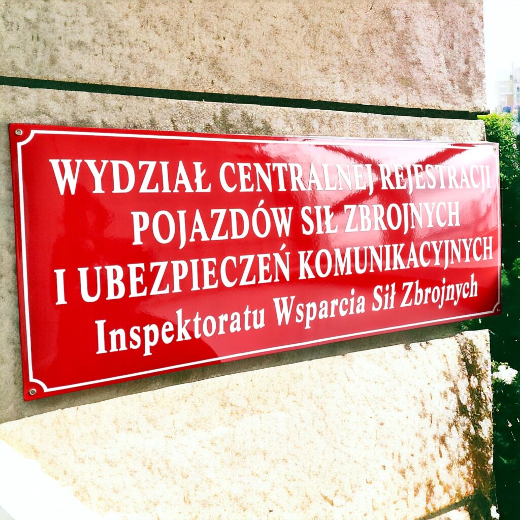 emaliowany szyld urzędowy