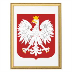 godło polski w złotej ramie