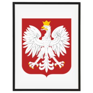 godło w czarnej ramie