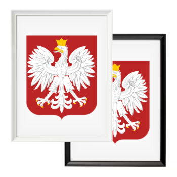 godło w ramie drewnianej