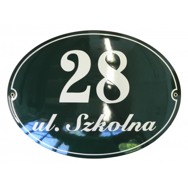 owalna klasyczna tablica adresowa