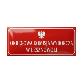 Emaliowana tablica urzędowa 35x70 cm z orłem
