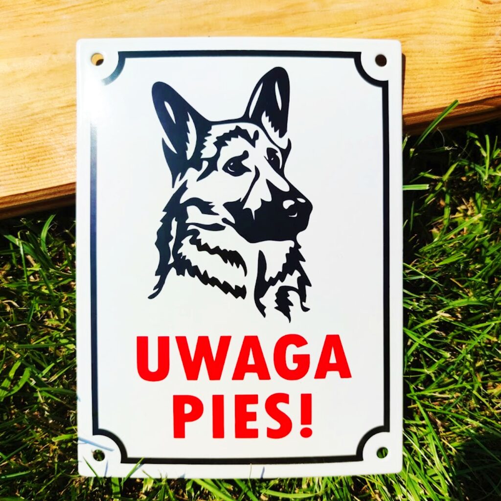 klasyczna tablica uwaga pies