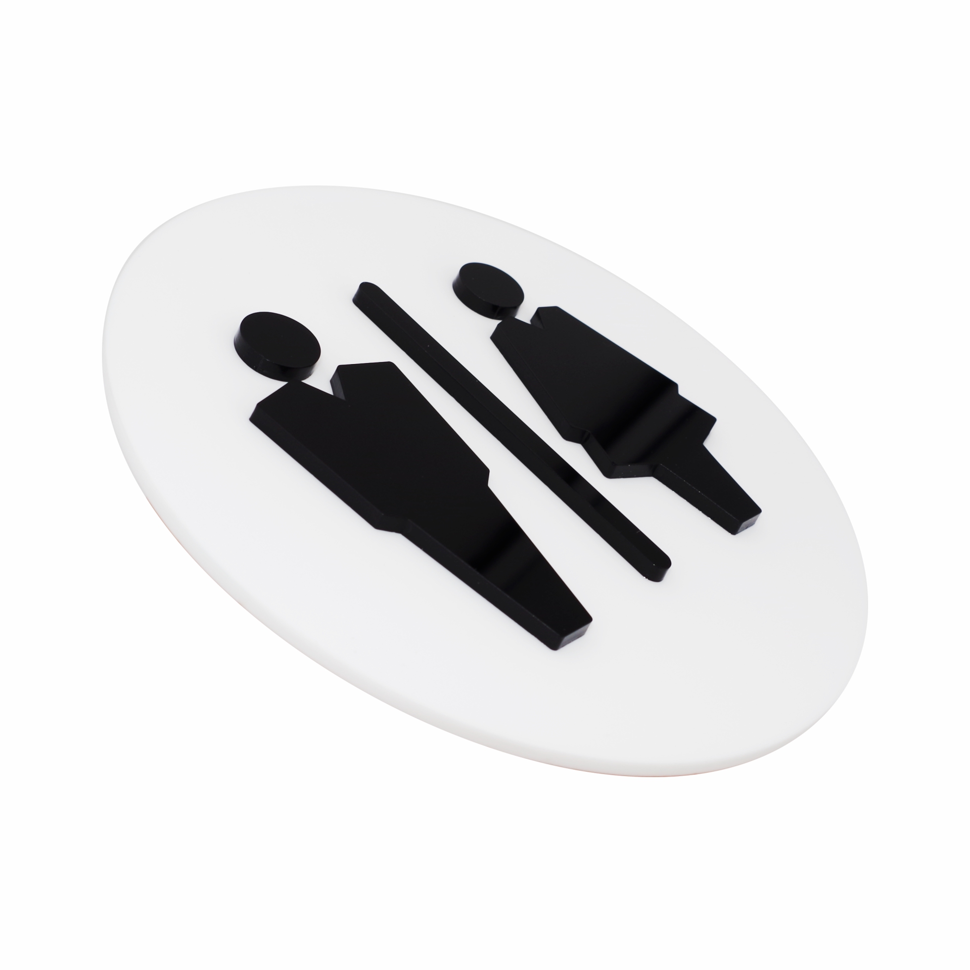 Tabliczka na Toaletę 3D – Biały / Czarny, Ø 14 cm - obrazek 2