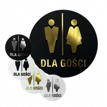 Tabliczka na Toaletę dla Gości 3D, Ø 14 cm