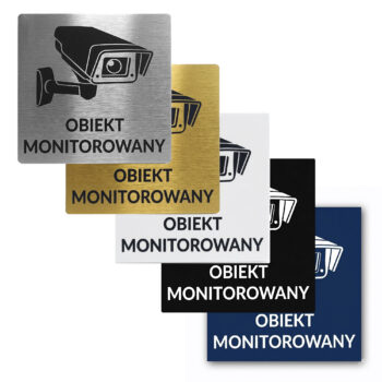 Tablica z laminatu OBIEKT MONITOROWANY 10x10 cm