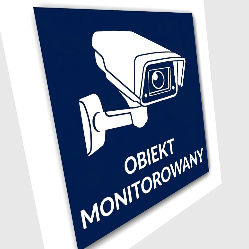 Tablica z laminatu OBIEKT MONITOROWANY 10x10 cm - obrazek 4