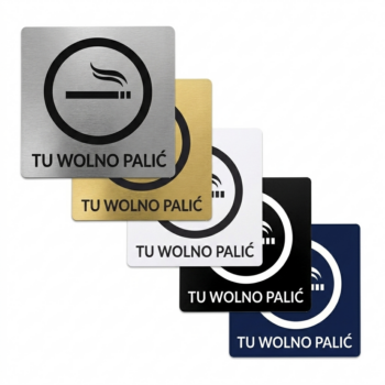 Tablica z laminatu grawerowana TU WOLNO PALIĆ 10x10 cm