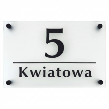 Tablica adresowa 19x29 cm z plexi – szroniony + czarny