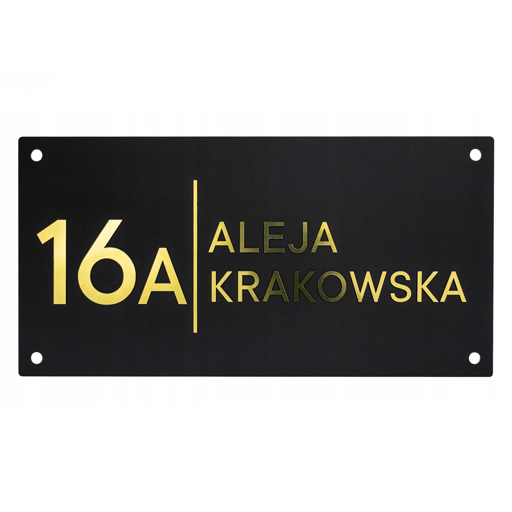 Tablica adresowa 19x38 cm z plexi – czarny + złoty