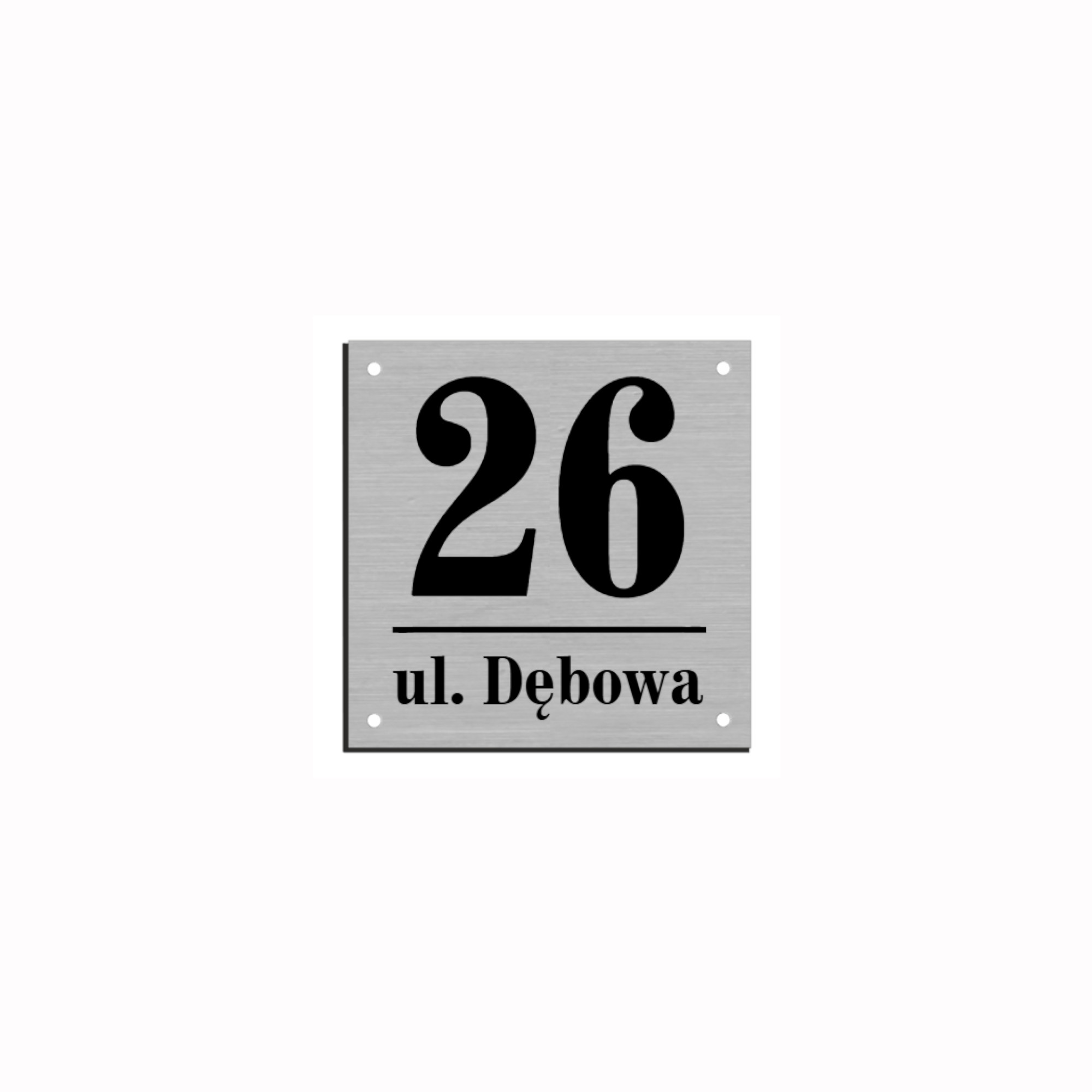 Tablica adresowa 14 x 14 cm grawerowana z linią
